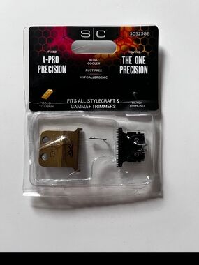SC X-Pro Precision Titanium & Black Replacement Trimmer Blades - Gold/Black